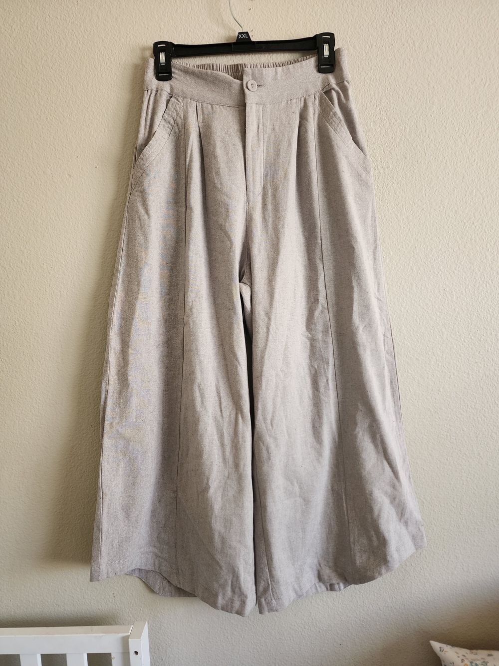 NWT Gabby Isabella Grey Wide Leg 100% Cotton Culottes Pants Size S